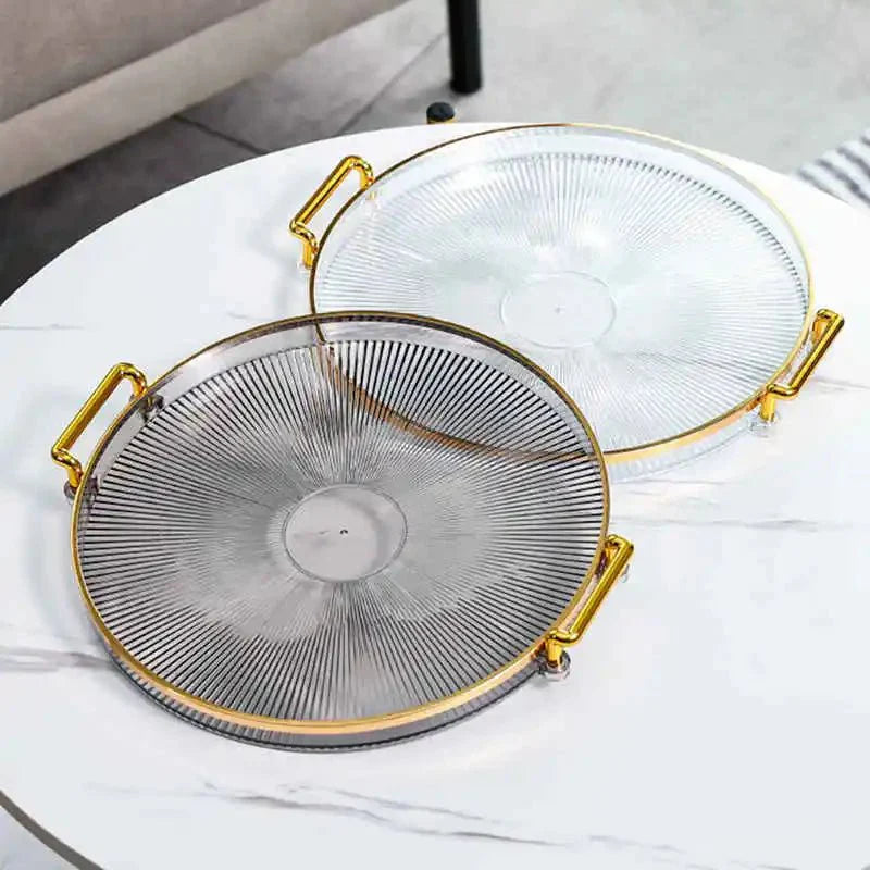 Bandeja de Armazenamento de Luxo com Alça Dourada