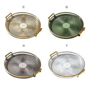 Bandeja de Armazenamento de Luxo com Alça Dourada