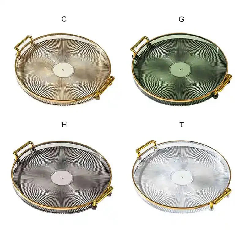 Bandeja de Armazenamento de Luxo com Alça Dourada