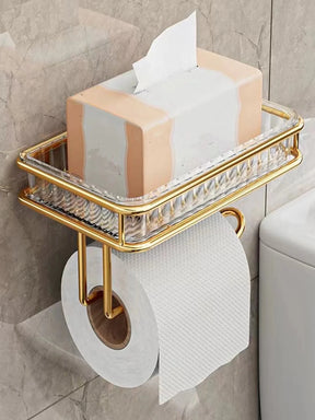 Porta-rolo de Papel Higiênico com suporte dourado